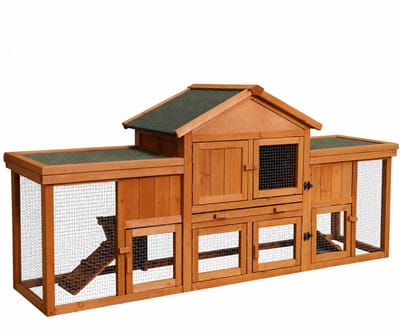 Dierboetiek® Konijnenhok XL hout - 210 x 47 x 84 cm