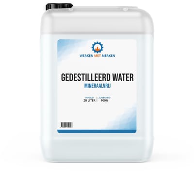 Gedestilleerd water - Gedemineraliseerd water - Osmose water - Strijkwater - 20 liter