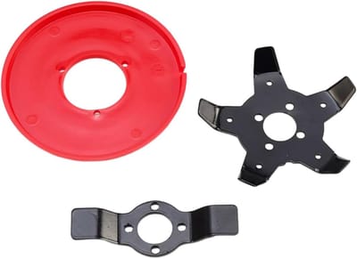Onkruidverwijderaar Plaat - Grasmaaier Accessoire - Gazon Onderhoud - Duurzaam Plastic Staal - 14.5cm Buitendiameter - Rood Zwart
