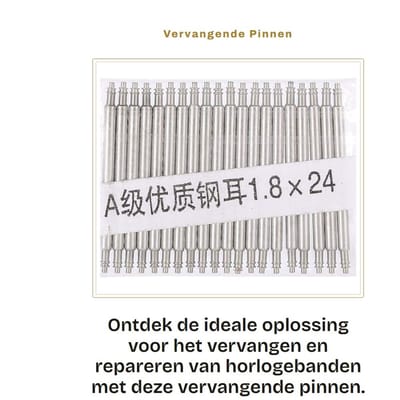 Dailygoods- Horlogeband Pinnen - Sterke Vervangingspinnen - 20 Stuks - 19/24mm - Slijtvast/Roestvrij Staal - Lange Levensduur - Horloge Pinnen