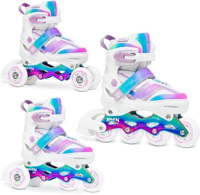 RAVEN Drill 3-in-1 Verstelbare Skeelers Wit/Neo Chrome 30-33