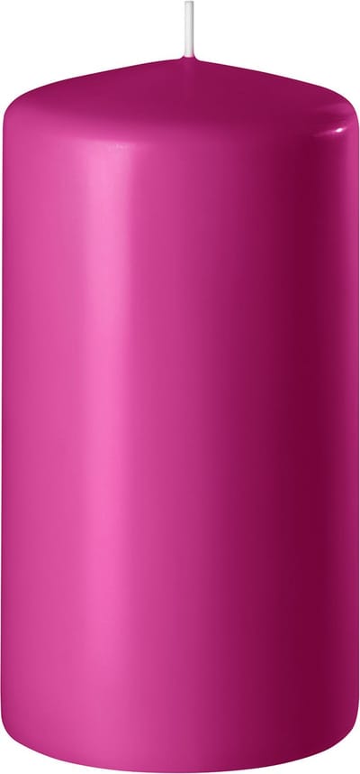 Enlightening Candles Cilinderkaars/stompkaars - fuchsia roze - D6 x H8 cm - 27 branduren - Dikke kaarsen - Voor kandelaar of plateau