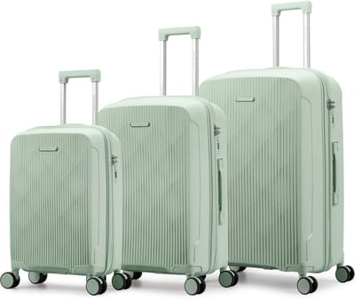 Royal Swiss® Kofferset 3-Delig – PP Hardcase – 20/24/28 inch – Lichtgewicht & Krasbestendig – 360° Wielen – TSA Slot – Groen