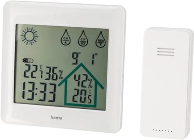 Weerstation Binnen en Buiten - Weerstation Draadloos Binnen Buiten - Weerstation met Buitensensor - Prognose