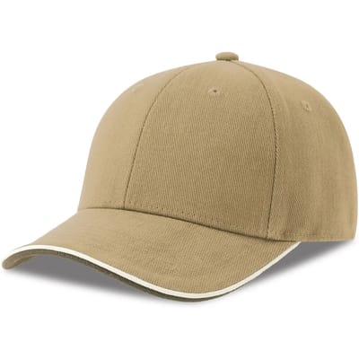 Atlantis Headwear Pilot Piping Sandwich-S Cap AT698 - Khaki - One size