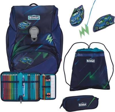 Scout Schooltas Superflash Alpha Set 4-delig City Lights Donkerblauw