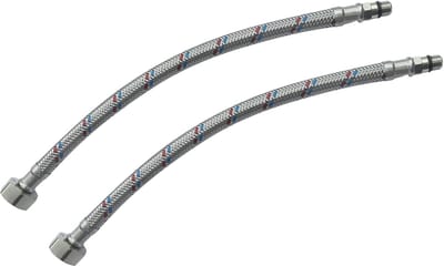 Solidchoice- Voegslangen Set van 2 - Flexibele Aansluiting - Vrouwelijk 1/2 Inch - Mannelijk M10 - Lengte 300 mm - Sanitaire Armatuurslang - Sanitaire Slang