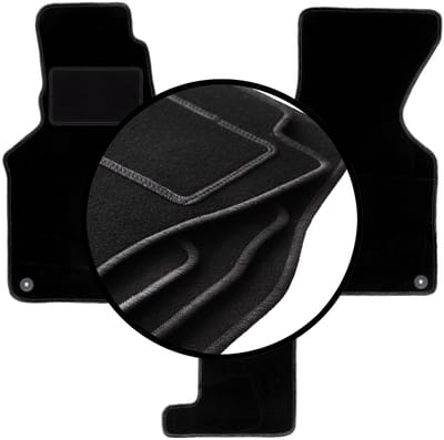 Complete set veloursmatten voor: Volkswagen Transporter T4 Caravelle handgeschakeld (1993-2001)