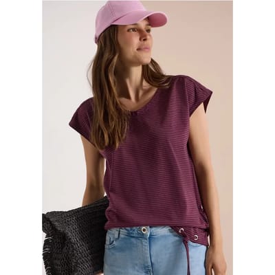 Shirt met overhangende schouders en uitgesneden details