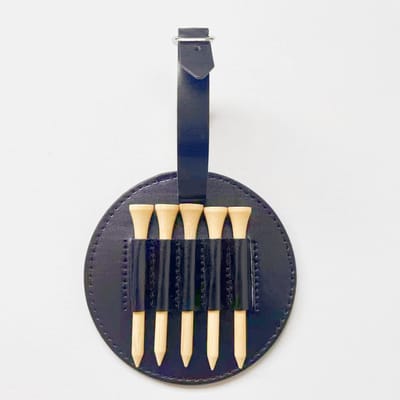 Golfteehouder - 1 stuk - Golfclubtassen - Golftee-riemclip - 9,5 cm - 5 kaartsleuven - Golfaccessoire - Geschikt voor golfprofessionals en -liefhebbers - Zwart (tees niet inbegrepen)