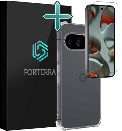 Hoesje Met Screenprotector - Geschikt voor Google Pixel 10 - Sterk & Shockproof - Back Cover - Siliconen Case - Telefoon Hoes - Shock Proof - Transparant