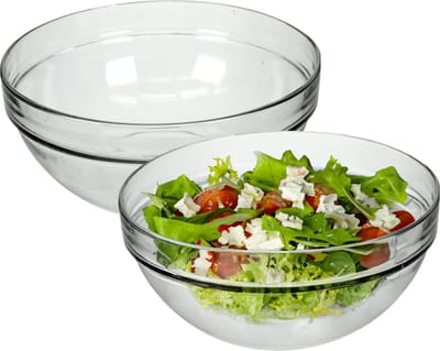 Luminarc Slakom - 2x - dia 26 cm - glas - Salade schaal - Schalen en kommen - Keuken accessoires