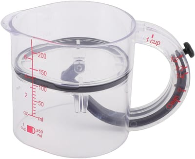 Dailygoods- Maatbeker 4-in-1 - Transparante Maatbeker - Nauwkeurige Metingen - Ruimtebesparend - Gemakkelijk Schoon Te Maken - Draagbaar Schuifmechanisme - Keukenweegschaal