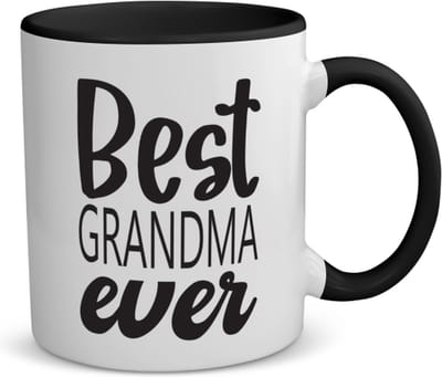 Akyol - best grandma ever koffiemok - theemok - zwart - Oma - oma mama - moederdag - cadeau - verjaardag - oma - 350 ML inhoud