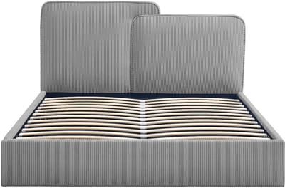 Vente-unique Bed met opbergruimte stof grijs 140 x 190 cm