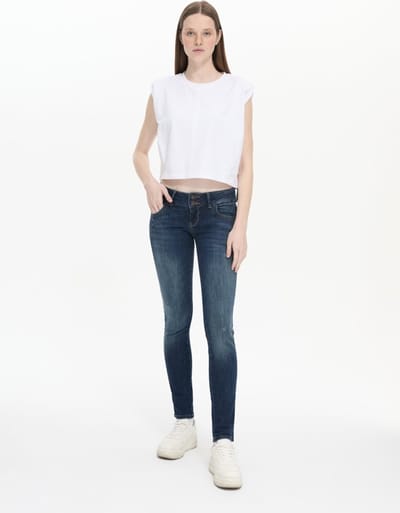 LTB Jeans Molly Dames Slim fit Jean - Donkerblauw - Oxford Wash