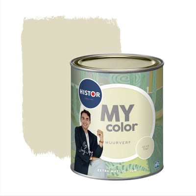 Histor MY Color Muurverf Extra Mat – Intense Kleurkracht – Extra Dekkend en Vochtregulerend - Geurarm & Oplosmiddelvrij – Voor Binnen – Olive Tint – 1 L - Groen - Limited Edition - By Joey Jaq