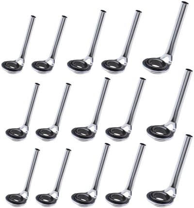 Cosensi- Vislijn 15 Stuks - Hengel Tip Reparatie Kit - Meerdere Maten 1.2x4mm/1.4x4mm/1.6x5mm/1.8mmx5mm/2x6mm - Roestvrij Staal - Duurzaam - Lichtgewicht - Hengelonderdelen