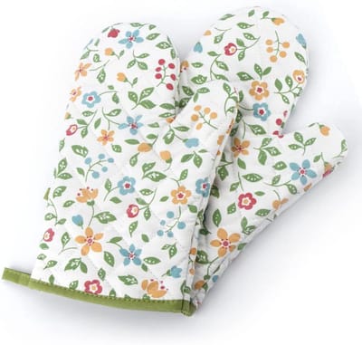 Ovenwanten - Keukenwanten Hittebestendig - Veilig Koken - Antislip Kruispatroon - 25 Oz - Bloemenpatroon