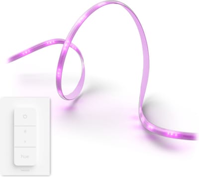 Philips Hue Solo Lightstrip 5 Meter LED Strip Wit en Gekleurd Licht - Incl. 1 Hue Dimmer Switch, Hue White and Color Ambiance