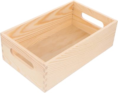 Houten Opbergdoos met Zijkanten voor Kleine Voorwerpen - Stevige Houten Gereedschapsbox voor Thuis en Kantoororganisatie