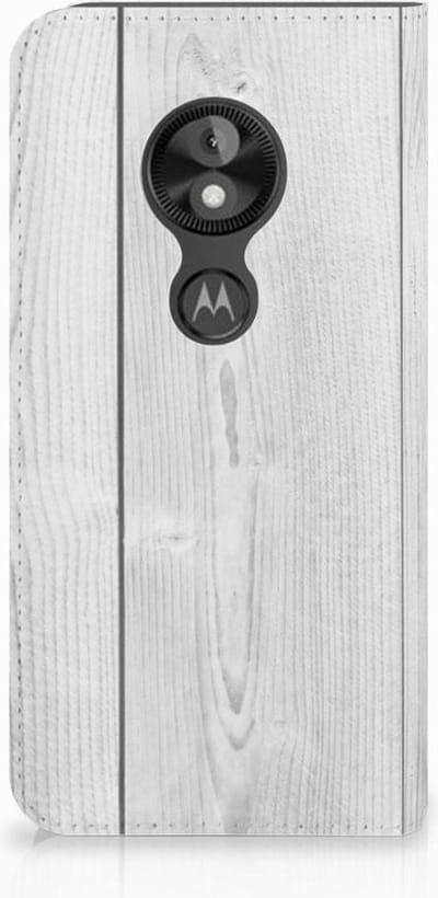 Motorola Moto E5 Play Book Wallet Case White Wood