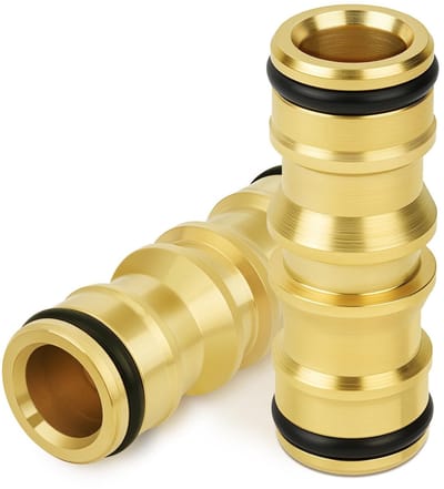 Dailygoody - Tuinslang Aansluiting - Messing stekkers - Set van 2 - 1/2 inch - Voor optimale verbinding - Geschikt voor tuinslangen - Kleur messing