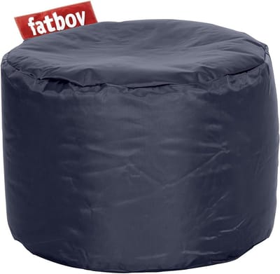 Ronde Poef - Voetenbankje Bijzettafel - Ontspannen Zitten - Waterafstotend Nylon - 35 x ø 50 cm - Blauw