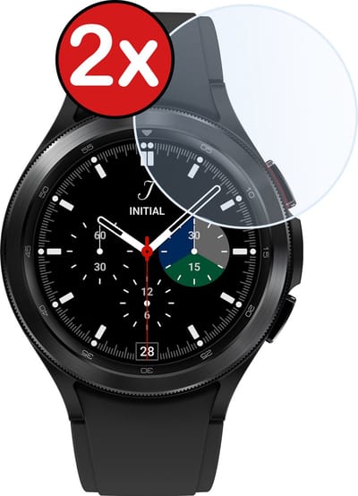 Screenprotector - 2 Stuks - Geschikt voor Samsung Galaxy Watch 4 Classic 46 mm - Sterk & Shockproof - Tempered Glass - Gehard Glas - Beschermglas Screen Cover - Bescherm Protector voor Smartwatch