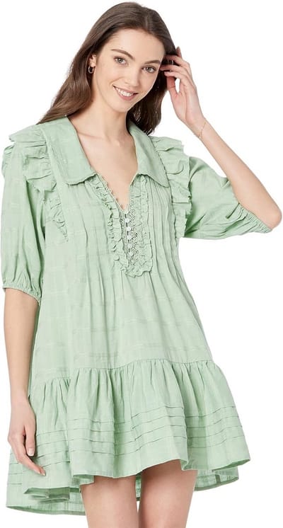 Mini Jurk - Casual Jurk - Dagelijks Gebruik - Kanten Details - 34 Inch Lengte