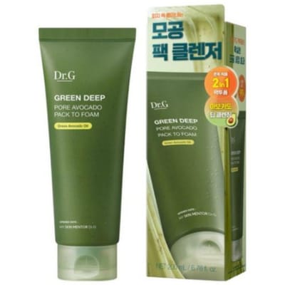 Dr.G Green Deep Pore Avocado Pack to Foam 200ml | 2-in-1 Kleimasker & Gezichtsreiniger voor Diepe Poriënverzorging | K-Beauty Reiniger