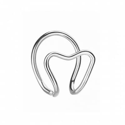 Earcuff zilverkleurig-hart-1 stuks - Charme Bijoux