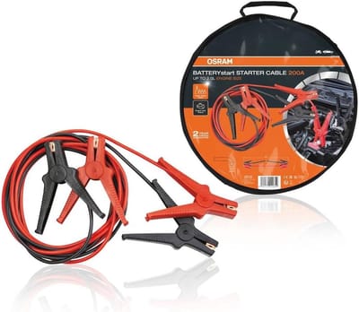 Startkabel 200A voor benzinemotoren, 6/12V, geschikt voor motoren tot 2,0L, 3,0m