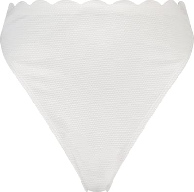 Hunkemöller Dames Badmode High leg High waisted bikinibroekje Scallop - Wit - maat S