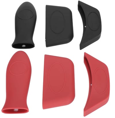 Dailygoods- Pannenlappen 6 Stuks - Siliconen - Hittebestendig - Anti-verbranding - Gietijzeren Koekenpan - Handgrepen Houders - Ovenhandschoenen