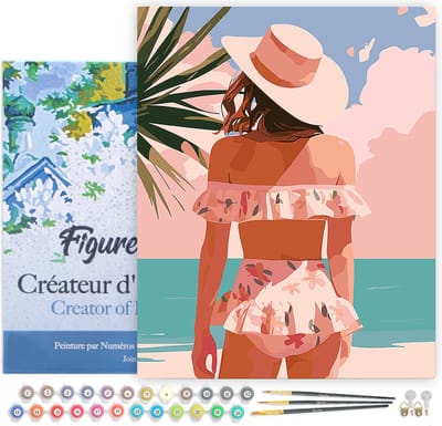 Figured'Art Schilderen op Nummer Volwassenen met lijst Zomerschoonheid- Handwerk acrylverf Kit DIY Compleet - 40x50cm Canvas al ingelijst