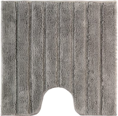 Casilin WC-mat Antislip California 59x59cm - Met Uitsparing - Vierkante Badmat - Waterabsorberend - Wasbaar en Sneldrogend - 100% Katoen - Slategrey, Grijs