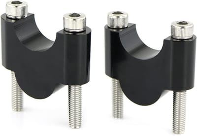 Stuur Verhogers - Motor Stuurklemmen - Comfortabel Rijden - CNC Gefreesd Aluminium - 25.4mm - Zwart