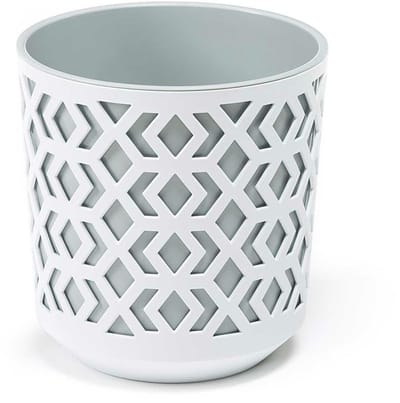 GreenHome Etnic - Bloempot - Wit ajour - Grijs inzetstuk - Duurzaam & Functioneel