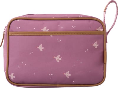 Fresk Toilettas voor Kinderen Meisjes - Met rits & draaglus – Reistas met dubbel vak – Organizer – 24 x 17 x 7 cm - Paars - Swallow