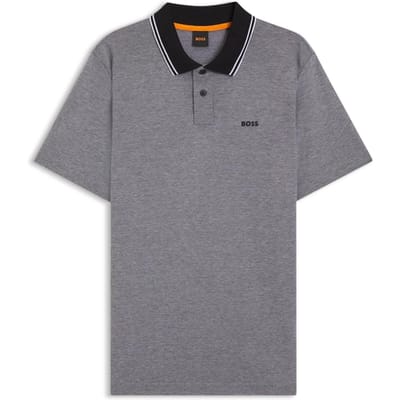 Boss Heren Peoxfordnew Poloshirt met korte mouwen (Zwart)