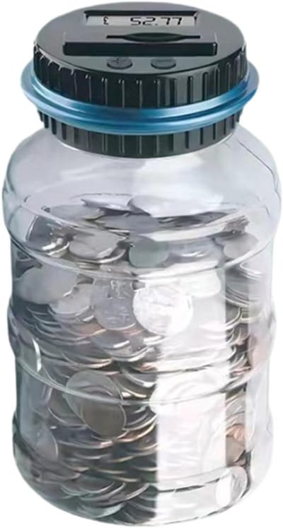 Muntbank Volwassenen - Geldblik Container - Geld Besparen - Transparante Capaciteit - 23 x 142 x 126 cm - Transparant