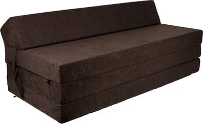 Opvouwbaar matras met hoofdkussen - Wasbare hoes - 200cm x 120cm x 10cm - Bruin