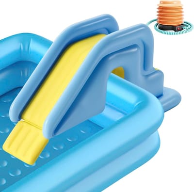 Opblaasbare waterglijbaan - Zwembad accessoire - Zomerse verfrissing - Kantelbestendig ontwerp - 200 cm lang - Hemelsblauw