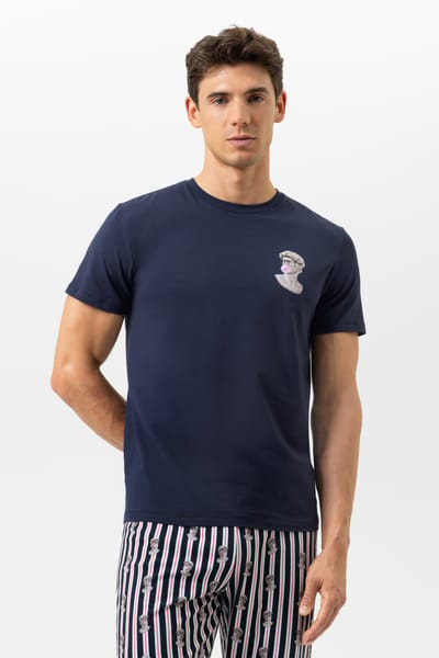 Mey - Heren Pyjama Shortama – Donkerblauw – Hoog Draagcomfort - Yacht Blue - XL