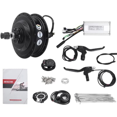 Kit de Conversion Vélo Électrique 36V 500W Ensemble Moteur Moyeu Roue Arrière avec Compteur d'Affichage KT‑900S pour Roue 12G 28-inch 12
