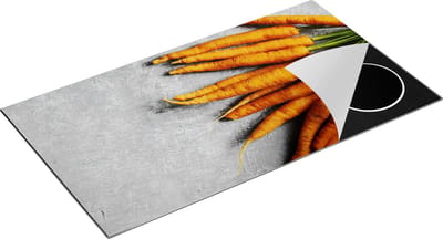 Chefcare Inductie Beschermer Wortels op Grijze Marmer - 95x50 cm - Afdekplaat Inductie - Kookplaat Beschermer - Inductie Mat