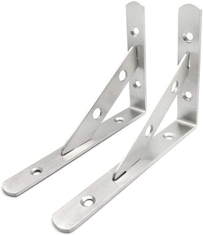 2 Stuks Zware Wandbeugels voor Zwevende Planken, L-vormige Metalen Planksteunen met Schroeven, 90 Graden Bevestiging (105 x 150mm) voor Thuis en Kantoor