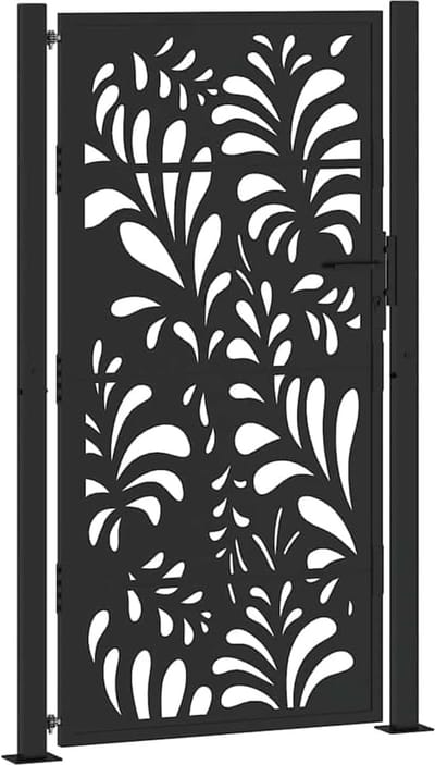 Tuinpoort Golfontwerp - Hekpoort Buitenpoort - Toegang Afbakenen - Modern Cortenstaal - 100x175 cm - Zwart