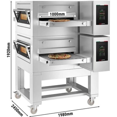 GGM Gastro (2 Stück) Gas Durchlaufofen - 1980x2450mm - Touch - Bandbreite: 1000mm - inkl. Untergestell